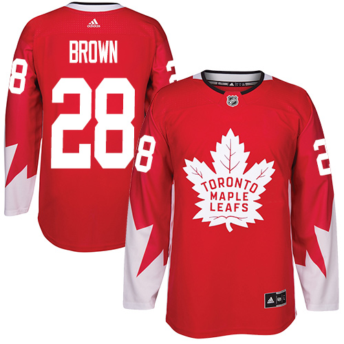 Adidas Maple Leafs #28 Connor Brown Red Team Canada Authentic Stitched NHL Jersey - Click Image to Close